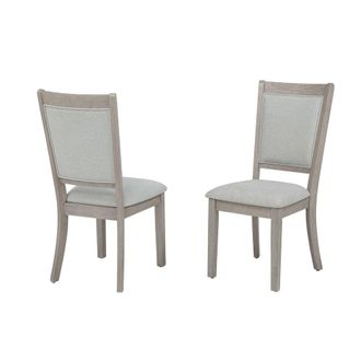 Best Master Furniture Timbria Transitional Upholstered Dining Chairs, Set of 2, Oak/Grey