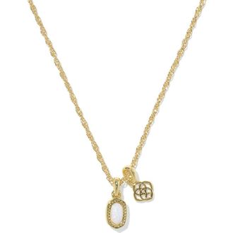 Kendra Scott Mini Elisa Dira Lab Created Opal Pendant Necklace in Gold White Opal at Nordstrom