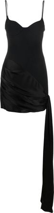 DAVID KOMA draped-skirt panelled minidress - women - Viscose/Triacetate/Viscose/Acetate/Polyester/Elastane/Polyester - 10 - Black