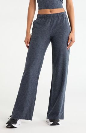 Zella Restore Soft Straight Leg Pull-On Pants in Navy Armada Melange at Nordstrom, Size Xx-Large