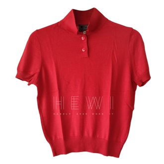 Versace Gianni Versace Red Cashmere & Silk Polo Shirt Size S