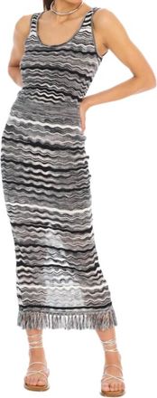 Allison New York Fringed Carmen Skirt In Black/white
