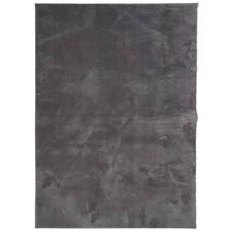 Berkfield Home Rug Short Pile Soft & Washable Anthracite 200x280 cm in Charcoal | Size: 100 cm diameter