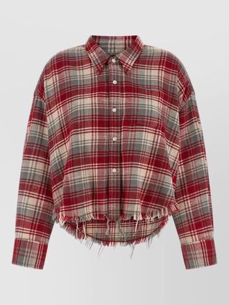 R13 plaid shirt jacket long sleeves collar