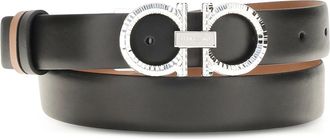 Ferragamo Womens Belt Gancini Cognac Calf Leather