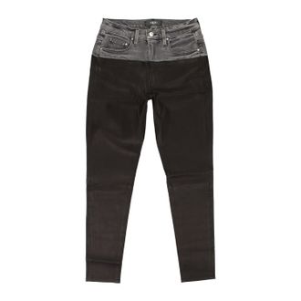 Amiri CONTRAST LEATHER BLACK AGED BLACK SKINNY JEANS