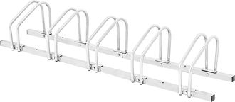 Costway Costway - Aparcabicicletas Para 5 Bicicletas, Portabicicletas Para Acrobacias, Aparcabicis Para Casa Jard&iacute;n Pasillo Garaje (plata, 5 Bicicletas)