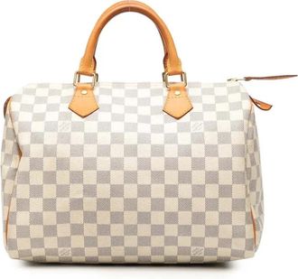 Louis Vuitton Borsa Boston Speedy 30 in tela Damier Azur 2010 - Bianco