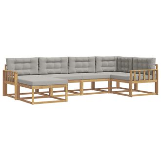 vidaXL Conjunto De Sof&aacute;s De Exterior 5 Pcs Blanco Y Gris Claro Vidaxl