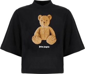 Palm Angels Boxy T-shirt met berenprint - Dames - T-shirts - Zwart - S - Katoen - Tops