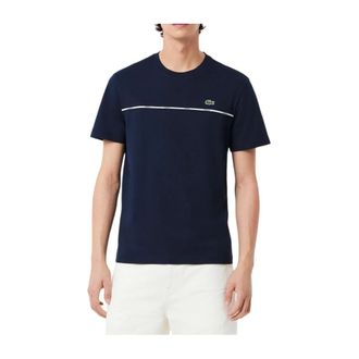 Lacoste T-Shirts, male, Blue, S, Navy Blue Cotton Jersey T-shirt