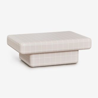 Sklum Mesa De Centro Para Jard&iacute;n Rectangular En Cemento Look Azulejo Eleonor Sklum