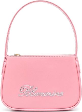 Blumarine crystal-embellished leather shoulder bag - women - Calf Leather/Cotton - OS - Pink