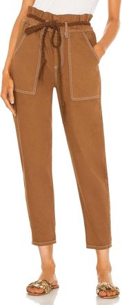 Something Navy Harlow Paperbag Pants In Brown