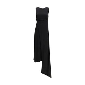Ami Black Viscose Casual Womens Dress