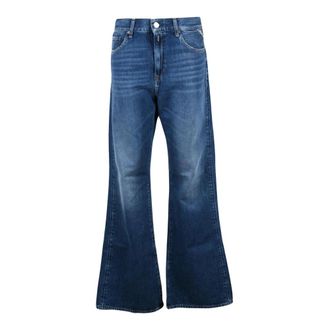 Replay Becka Wide Jeans - Dames - Jeans - Blauw - Maat: W28 Katoen