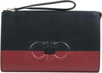 Ferragamo Pre-owned Leather clutches - Dames - Vintage Clutch - Zwart - ONE Size - Leer - Vintage