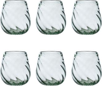 10 Strawberry Street Set Of 6 Optic Swirl Mexican Glassware: Stemless Wine Glasses
