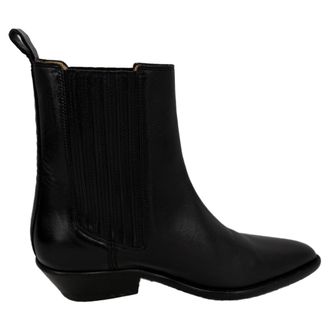 Isabel Marant Isabel Marant Delena Enkellaarsjes in Zwart Leer