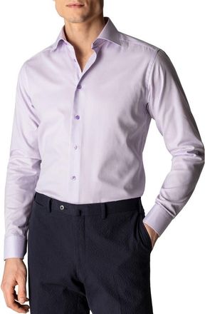 Eton Slim Fit Solid Dress Shirt in Purple at Nordstrom, Size 14.5
