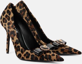 Versace La Medusa animal-print calf hair pumps