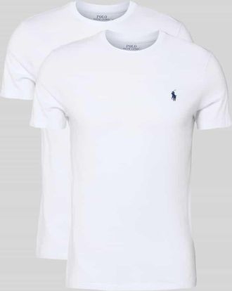 Polo Ralph Lauren T-Shirt mit Label-Stitching in Weiss, Gr&ouml;&szlig;e XXL