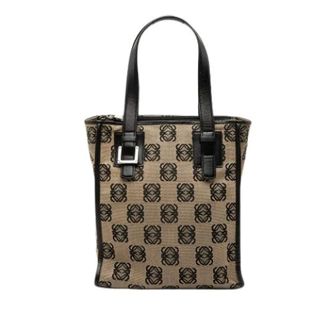 Loewe Pre-owned Tote Bags, female, Beige, Size: ONE SIZE Pre-owned Canvas Tote Bag