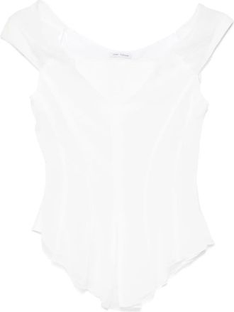 Judy Turner Top in chiffon - Bianco