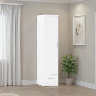 Seconique Nevada 1 Door 1 Drawer Wardrobe in White