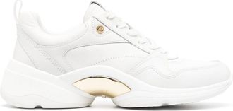 Michael Michael Kors logo-plaque lace-up sneakers - women - Leather - 7.5 - White