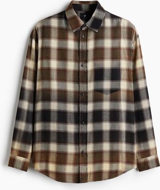 H&M Hemd aus Baumwollmix in Relaxed Fit - Brown