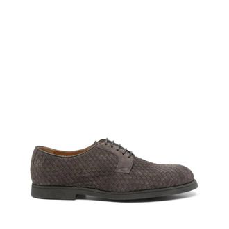 Doucal's Bruin Leren Casual Gesloten Platte - Heren - Veterschoenen - Bruin - 42 1/2 EU - Leer - Schoenen