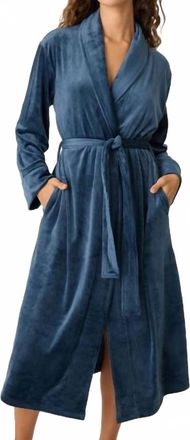 PJ Salvage Velvety Velour Robe In Navy