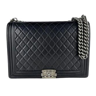 Chanel Pre-owned Vintage Schoudertas - Dames - Pre-owned - Zwart - Maat: ONE Size Leer