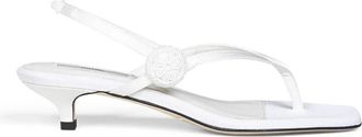 Toteme Slingback Satin Flip Flops - Dames - Sandalen met hakken - Beige - 41 EU - Leer - Schoenen