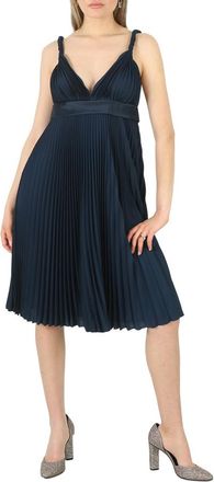 Burberry Ladies Ink Blue Empire-Line Pleated Dress, Brand Size 6 (US Size 4)