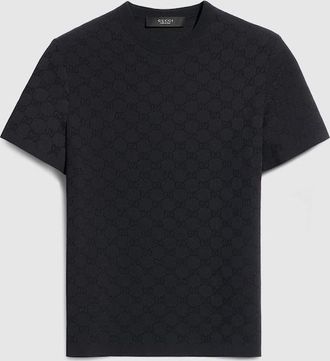Gucci Technical GG Fabric Jacquard T-shirt, Size XXXL, Black, Ready-to-wear