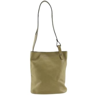 Loewe Pre-owned Anagram Lambskin Schoudertas - Dames - Vintage Schoudertas - Groen - ONE Size - Leer - Vintage