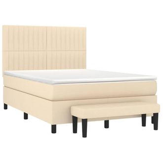 vidaXL Vidaxl - Giroletto A Molle Con Materasso Crema 140x19 Cm In Tessuto