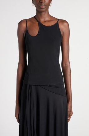 Alexander McQueen Asymmetric Jersey Camisole in Black at Nordstrom, Size 10 Us