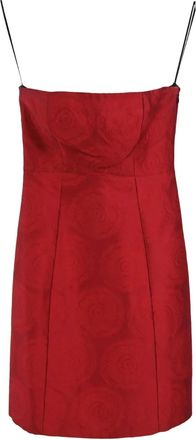 Theory 720mm mini rose strapless dress - Red