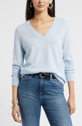Nordstrom V-Neck Cashmere Sweater in Blue Subdued at Nordstrom, Size Xx-Small