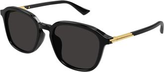 Bottega Veneta Zwart/Donkergrijs Zonnebril Bv 1262Sa - Heren - Zonnebrillen - Zwart - 55 MM - Accessoires