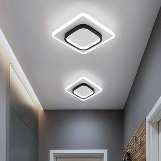 OEM L&aacute;mpara De Techo Led Moderna, 21 W, Acr&iacute;lica, Para Dormitorio, Cuadrada, Ideal Para Pasillo, Balc&oacute;n O Escalera, Luz Blanca Fr&iacute;a 6500 K, 24 Cm De Di&aacute;me