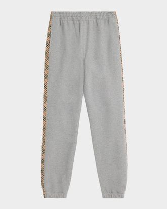 Burberry Men & apos;s Check Trim Cotton Jogging Pants