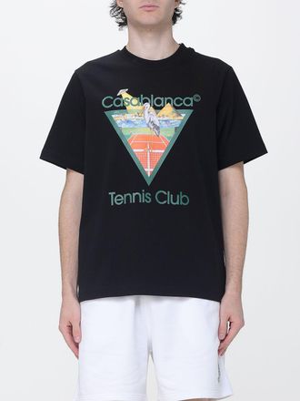 Casablanca Organic Cotton Crew Neck T-Shirt with Logo Print