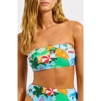 Seafolly Bandeau Bikini Top in Powder Blue at Nordstrom, Size 14