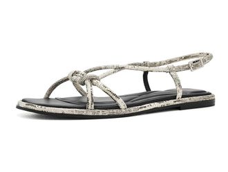 Kenneth Cole Paria Womens Sandals White Black Lizard : 6.5 M, Suede