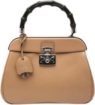Gucci Pre-owned Lady Lock - Dames - Vintage Handtas - Beige - ONE Size - Leer - Vintage