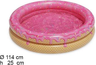 Trade Shop Trade Shop - Piscina Rotonda Gonfiabile Fuoriterra Gelato Bambini Giardino Con 2 Anelli 114cm